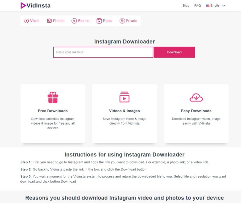 Tải video Instagram từ thanh địa chỉ Vidinsta ?